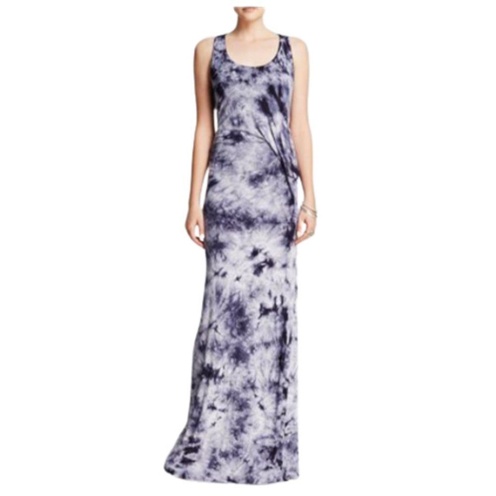 Young Fabulous & Broke Maxi Dress S Purple Tie Dye Nova Wash Boho Racerback